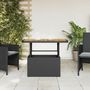 Voir la diapositive 3 : VIDAXL Table de jardin noir 90x55x71 cm resine tressee et bois acacia