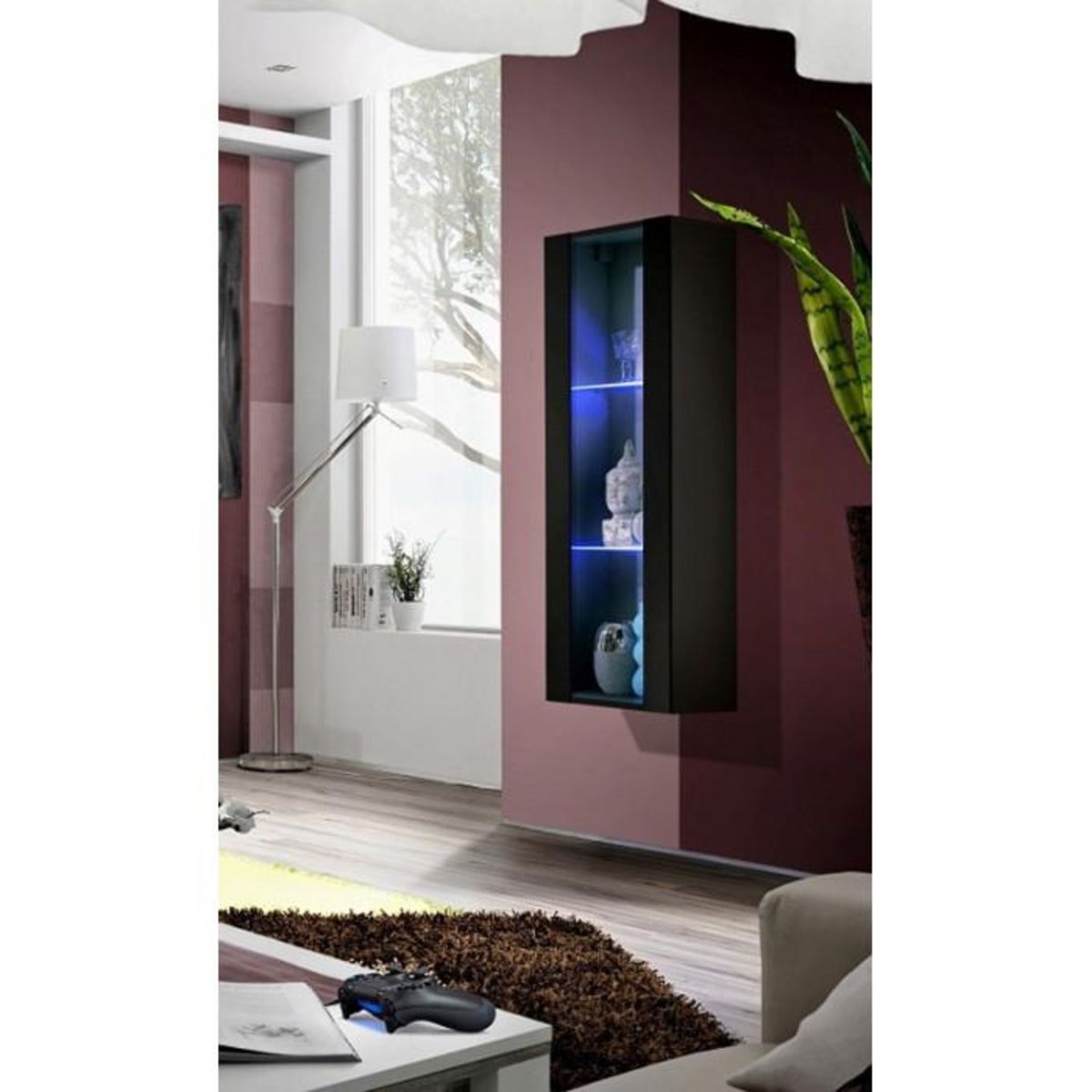 Paris Prix Vitrine LED Murale Design  Fly II  126cm Noir