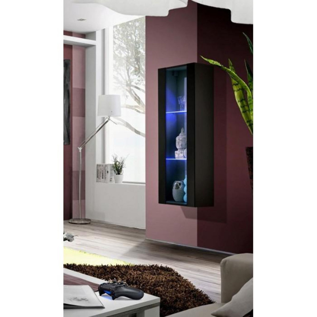 Paris Prix Vitrine LED Murale Design  Fly II  126cm Noir