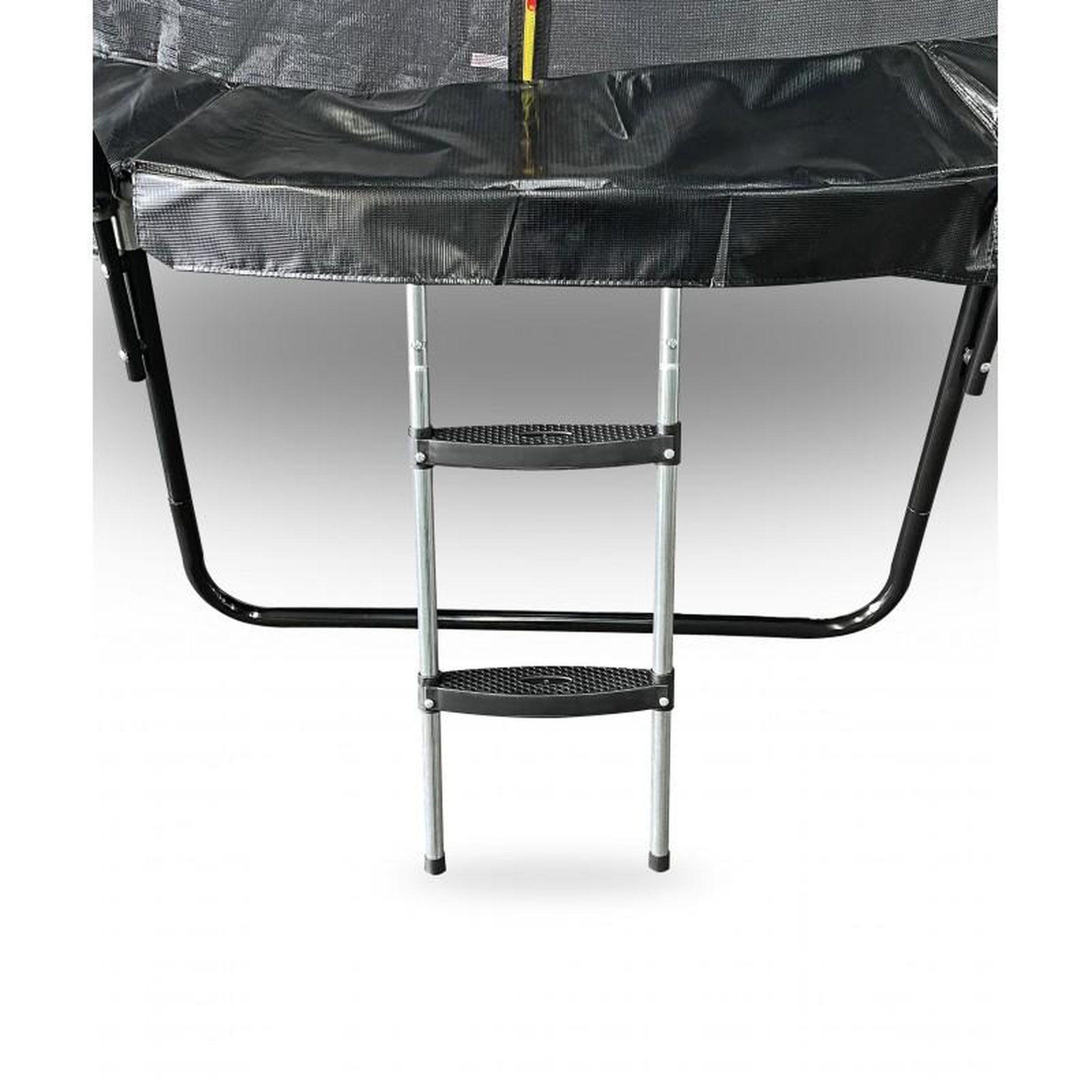 Voir la diapositive 6 : JUMP4FUN Trampoline 8Ft ø244cm noire avec Echelle, Protection et Filet de sécurité