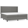 Voir la diapositive 2 : VIDAXL Sommier a lattes de lit avec matelas Gris fonce 200x200cm Tissu