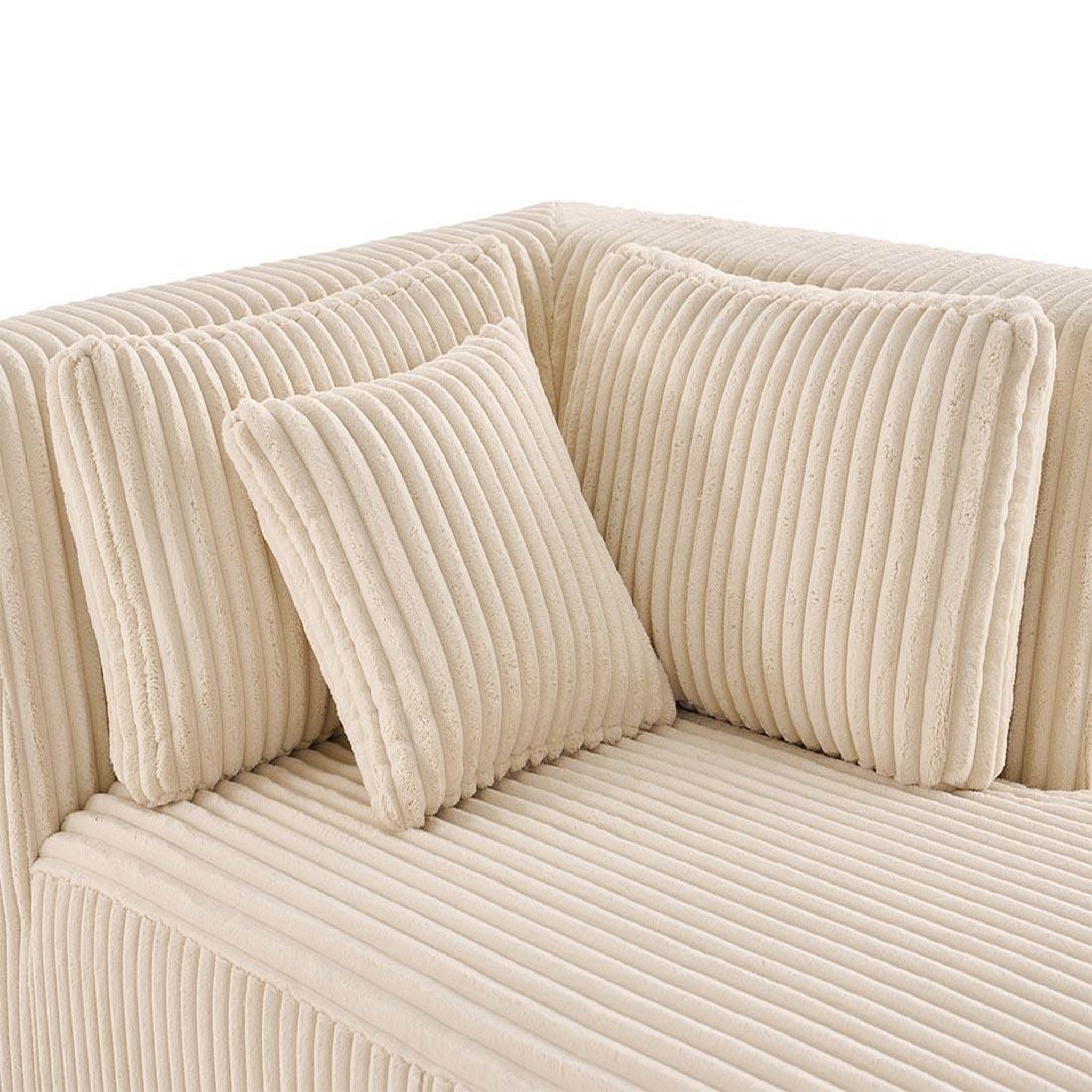 Voir la diapositive 5 : LISA DESIGN Victoire - module d'assise méridienne droit en velours côtelé grosses côtes