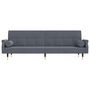 Voir la diapositive 4 : VIDAXL Canape-lit avec coussins gris fonce velours