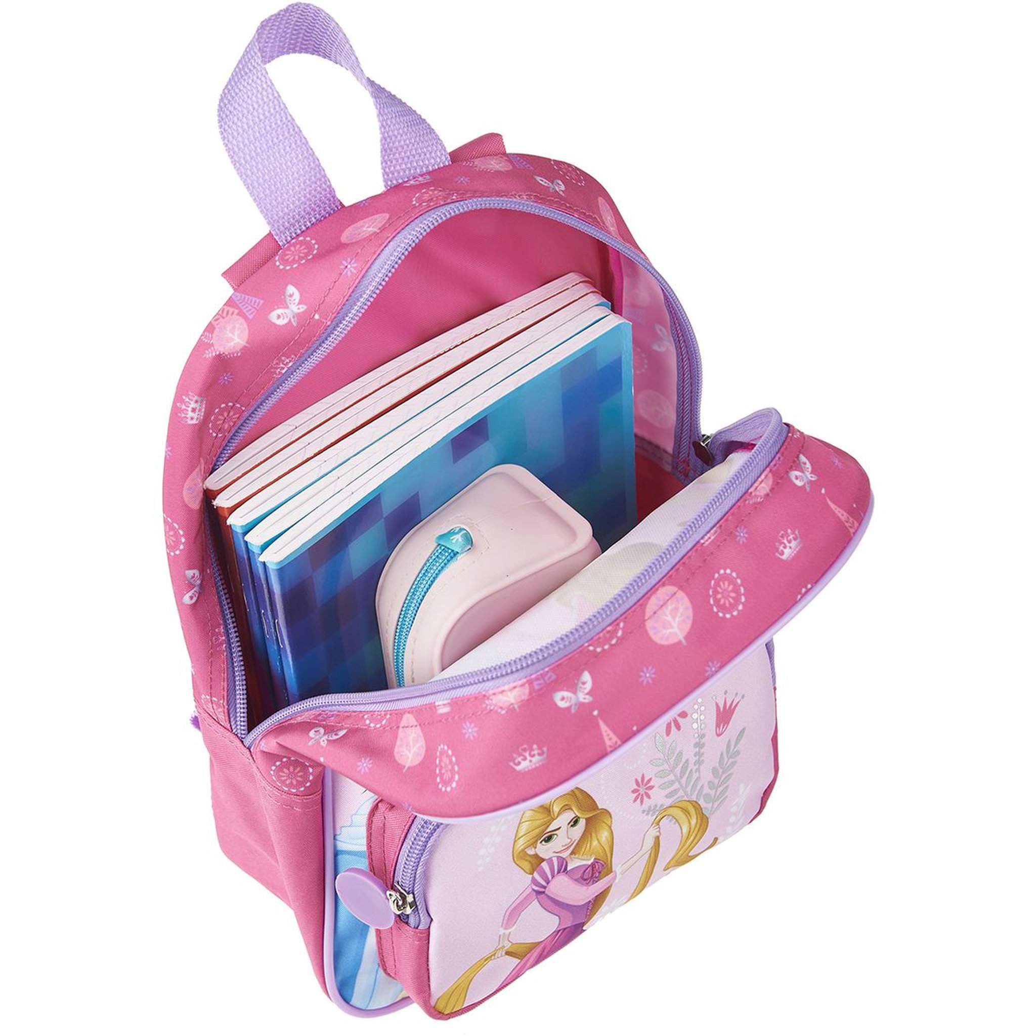 Voir la diapositive 4 : DISNEY Sac maternelle rose avec pochette avant Princesses Disney