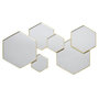 Voir la diapositive 1 : Paris Prix Lot de 6 Miroirs Muraux  Hexagonal  57cm Or