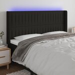VIDAXL Tete de lit a LED Noir 203x16x118/128 cm Tissu