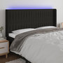 Voir la diapositive 1 : VIDAXL Tete de lit a LED Noir 203x16x118/128 cm Tissu
