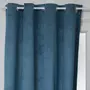 TOILINUX Lot de 2 Rideaux de salon occultants 8 œillets modèle Otto - 140 x 260 cm - Bleu canard