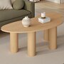 Voir la diapositive 2 : ID MARKET Table basse ORGANIQUE 100 cm bois effet hêtre