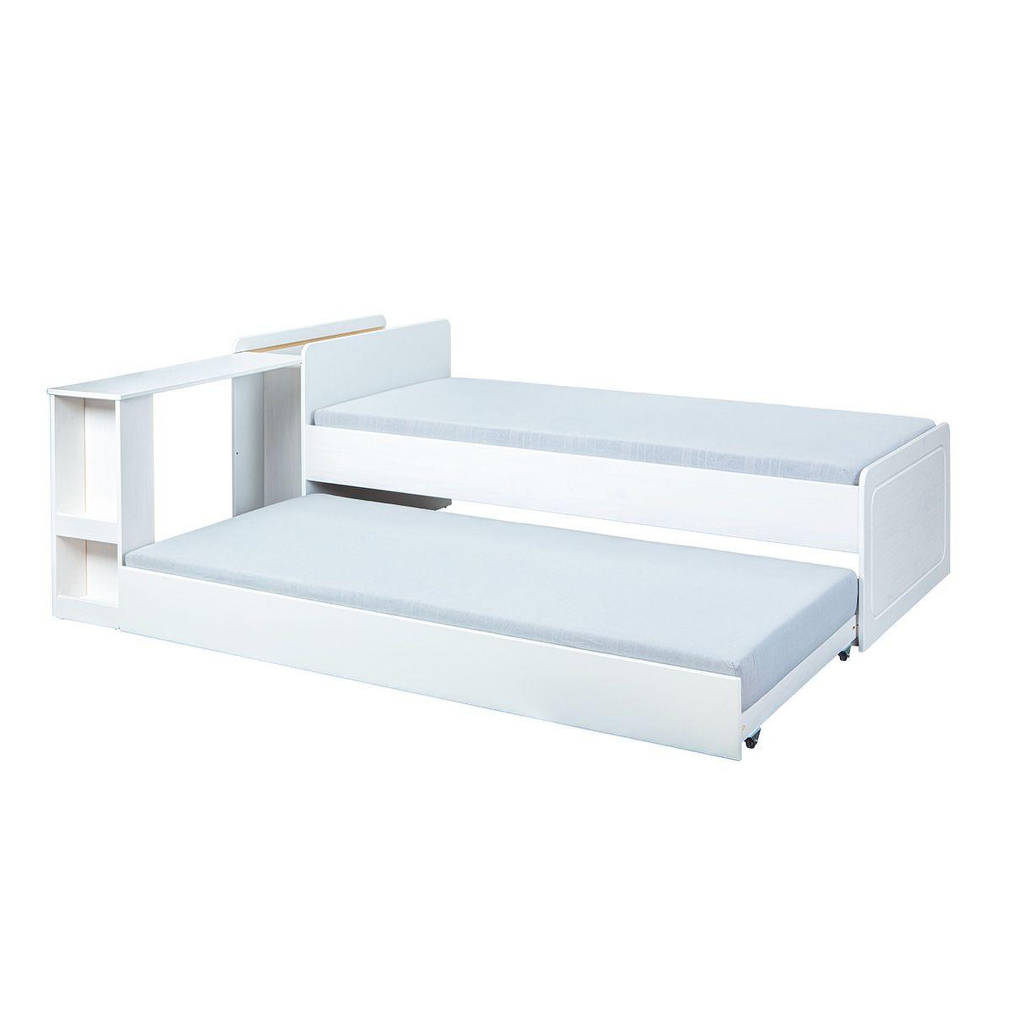 Voir la diapositive 1 : INTERLINK Lit enfant gigogne  travis  90x200cm blanc