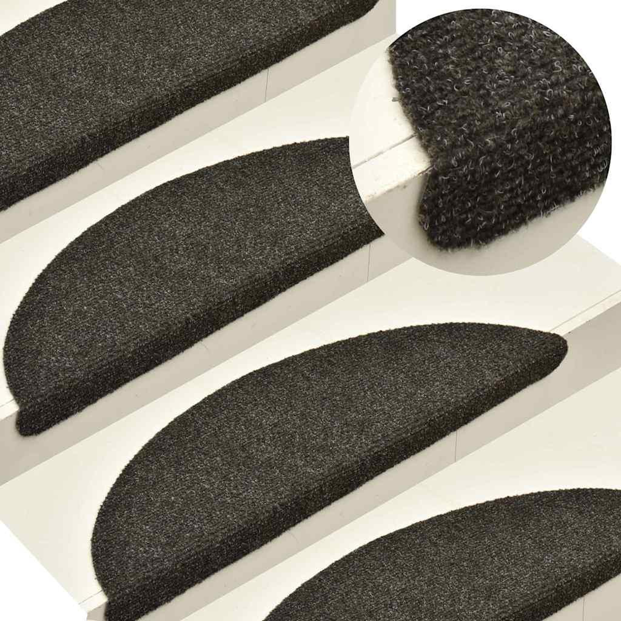 Voir la diapositive 5 : VIDAXL Tapis d'escalier auto-adhesifs 30 pcs anthracite 56x17x3 cm