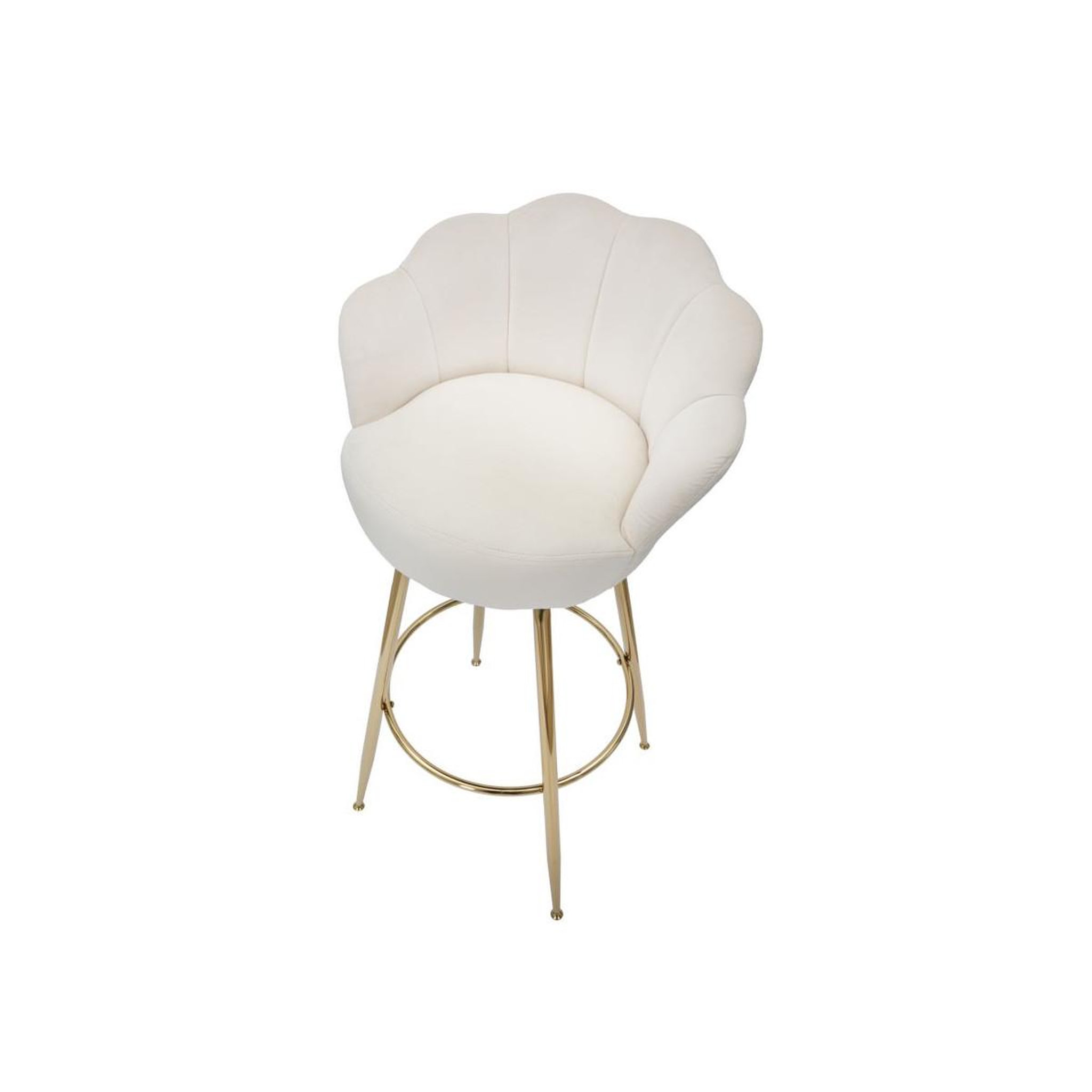 Voir la diapositive 4 : Paris Prix Tabouret de Bar Coquillage  Vienna  110cm Crème & Or