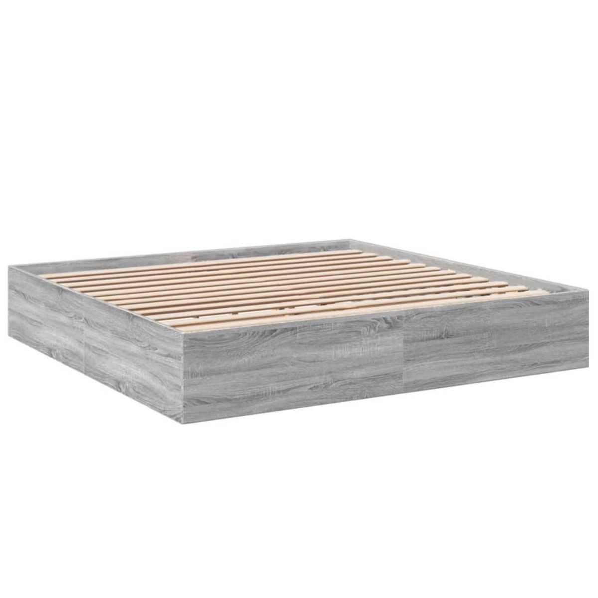 VIDAXL Cadre de lit sans matelas sonoma gris 200x200 cm