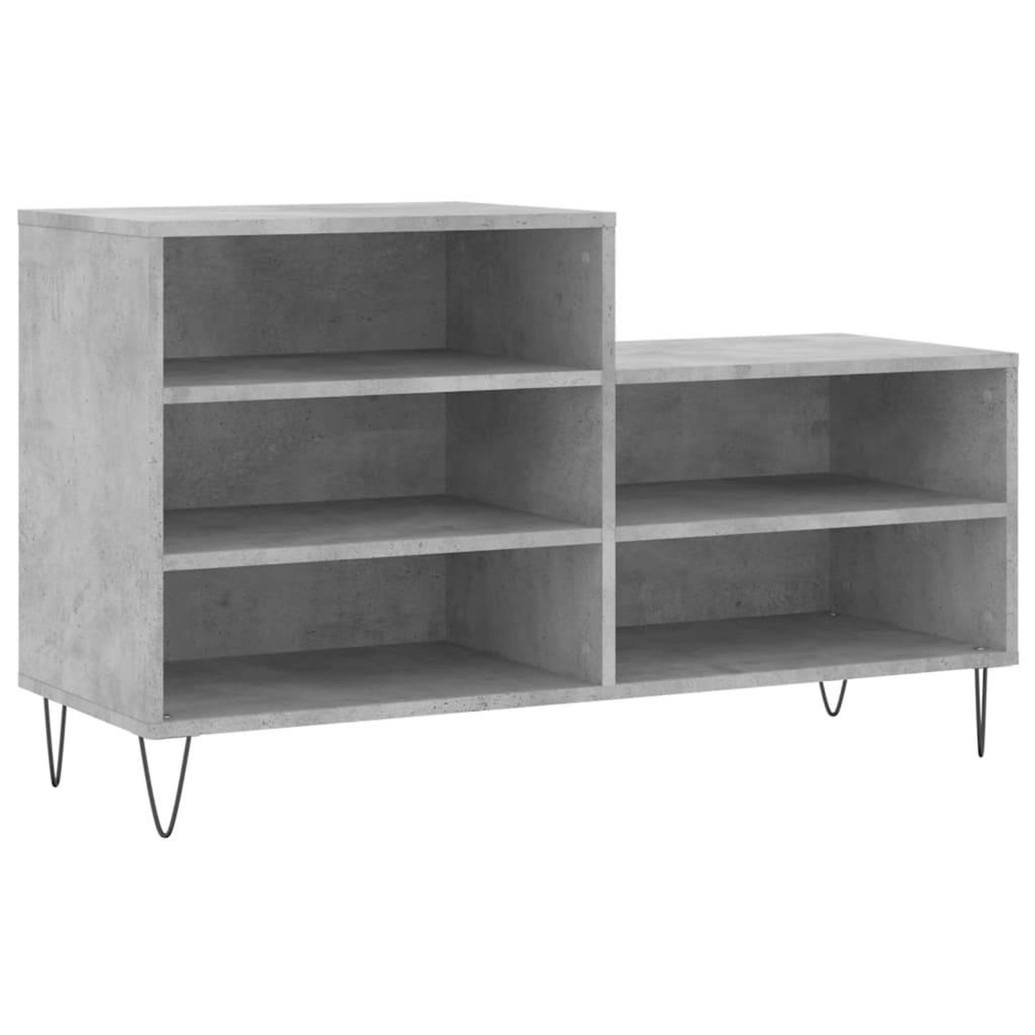 Voir la diapositive 2 : VIDAXL Armoire a chaussures Gris beton 102x36x60 cm Bois d'ingenierie