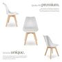 Voir la diapositive 3 : tectake Ensemble de chaises de salle à manger avec siège rembourré blanc Lot de 6