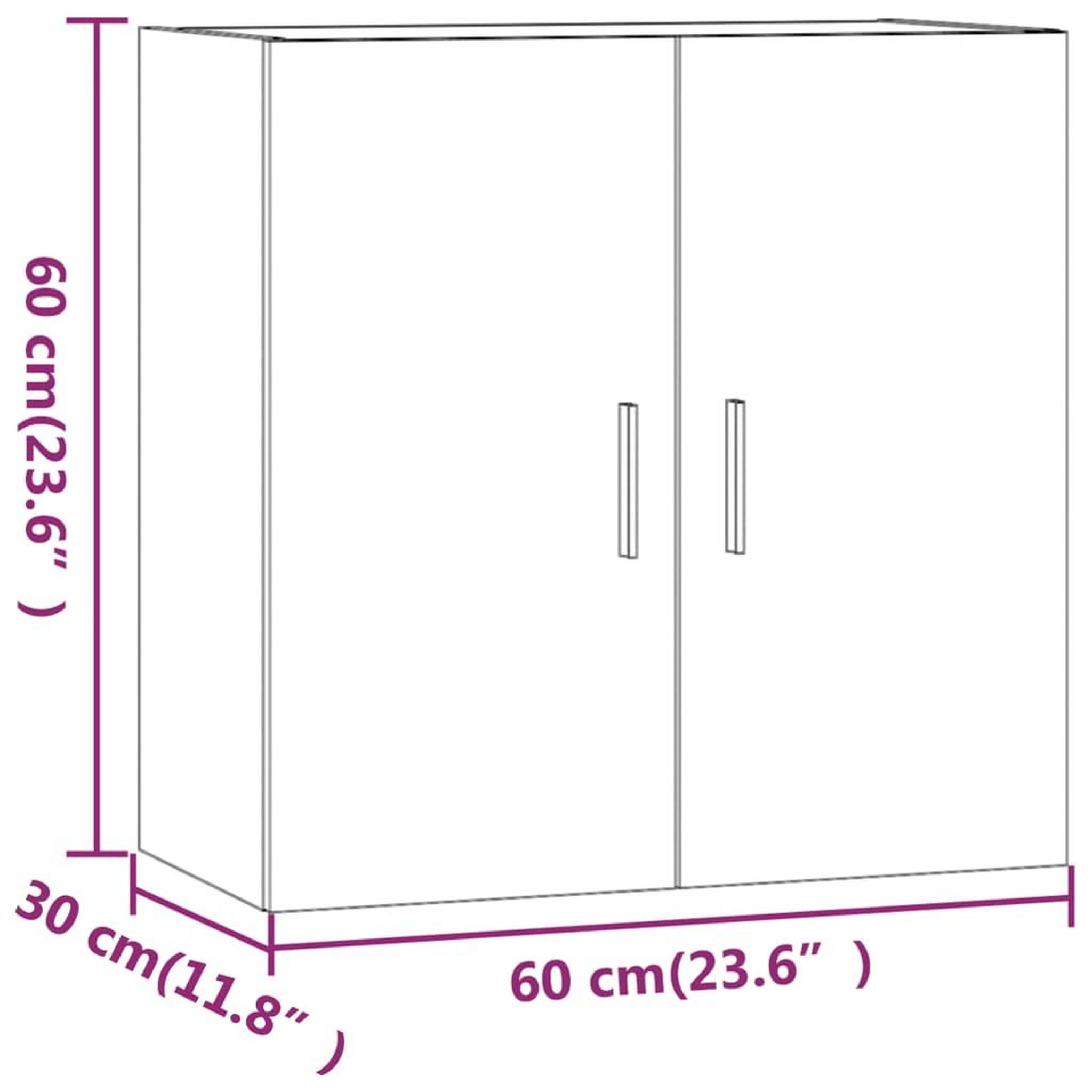 Voir la diapositive 6 : VIDAXL Armoire murale Noir 60x30x60 cm Bois d'ingenierie