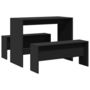 Voir la diapositive 2 : VIDAXL Ensemble table a manger et bancs 3 pcs noir bois d'ingenierie