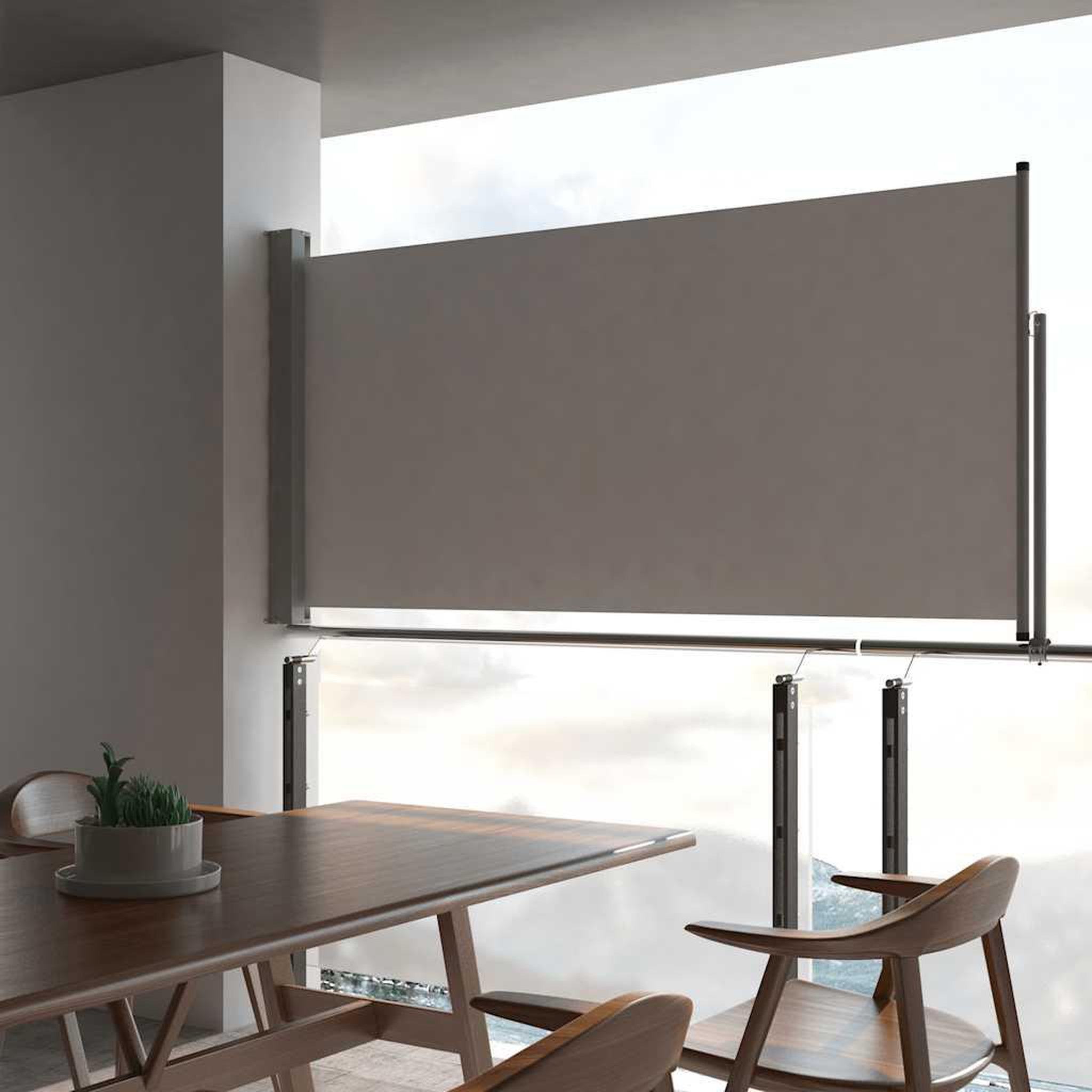 VIDAXL Auvent lateral retractable de patio 120 x 300 cm Gris