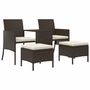 Voir la diapositive 2 : VIDAXL Canape de jardin table a the et tabourets Resine tressee Marron