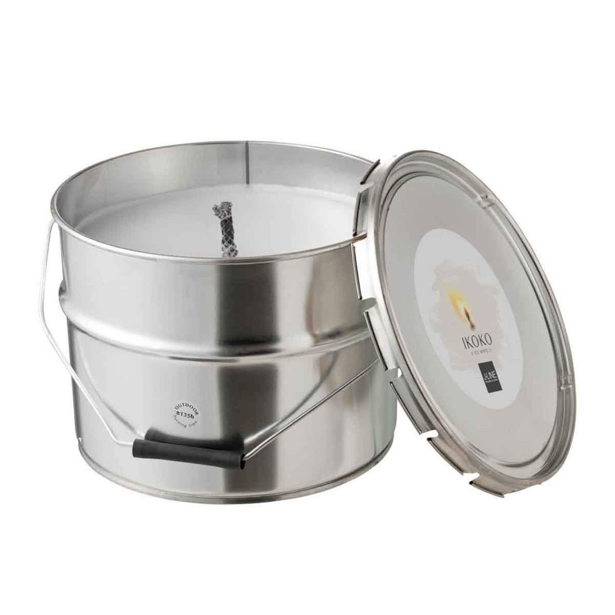 Voir la diapositive 1 : J-LINE Bougie parfumée  ikoko citronnelle  28cm blanc