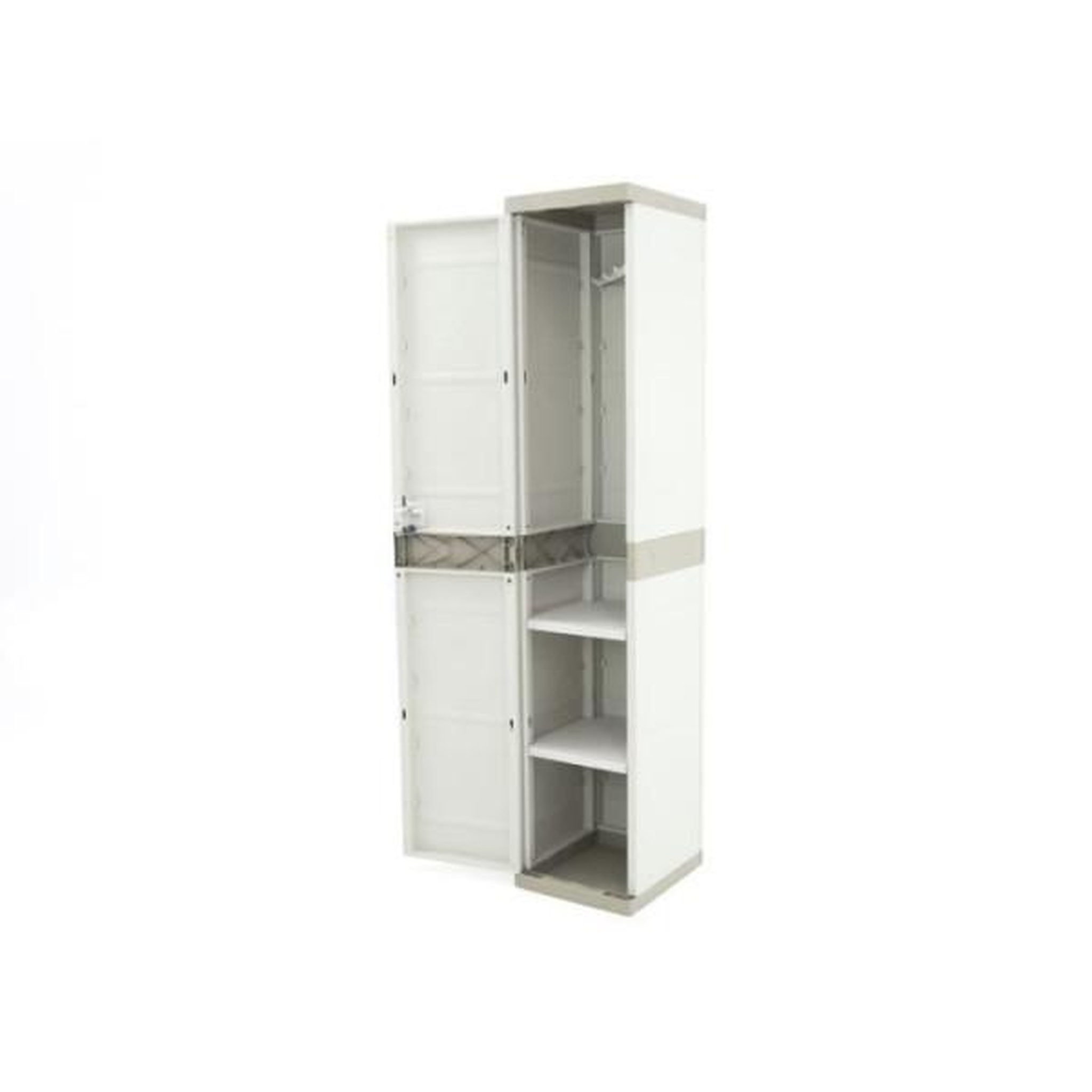 Voir la diapositive 2 : PLASTIKEN Armoire haute vestiaire PLASTIKEN - 1 porte, 35cm - Blanc