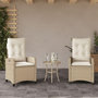 Voir la diapositive 1 : VIDAXL Chaises inclinables de jardin lot de 2 et coussins beige rotin