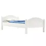IDIMEX Lit simple FLIMS 90 x 190 cm pour enfant, avec tête et pieds de lit arrondi, en pin massif lasuré blanc