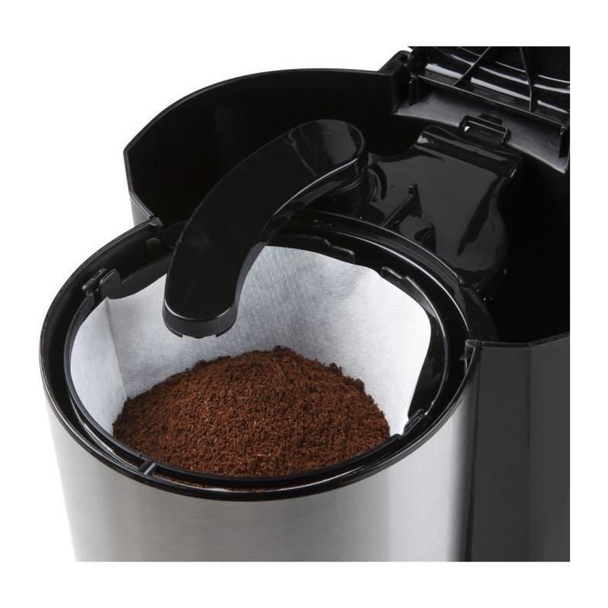 Voir la diapositive 2 : Domo Cafetiere Filtre - DOMO - DO708K - 1000 W - 1,5 L - 12 tasses - Ecran LCD - Minuteur 24 h - Noir et acier inoxydable