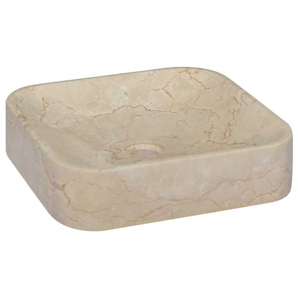 VIDAXL Lavabo Creme 40x40x10 cm Marbre