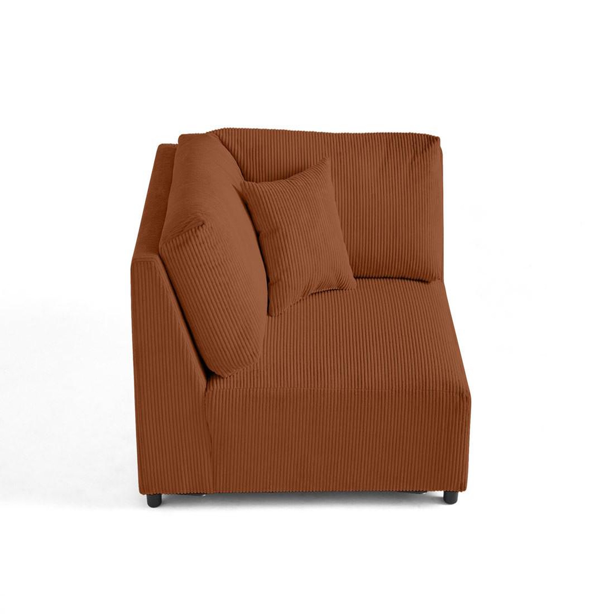 Voir la diapositive 1 : BEST MOBILIER Garance - module d'assise d'angle réversible - en velours côtelé