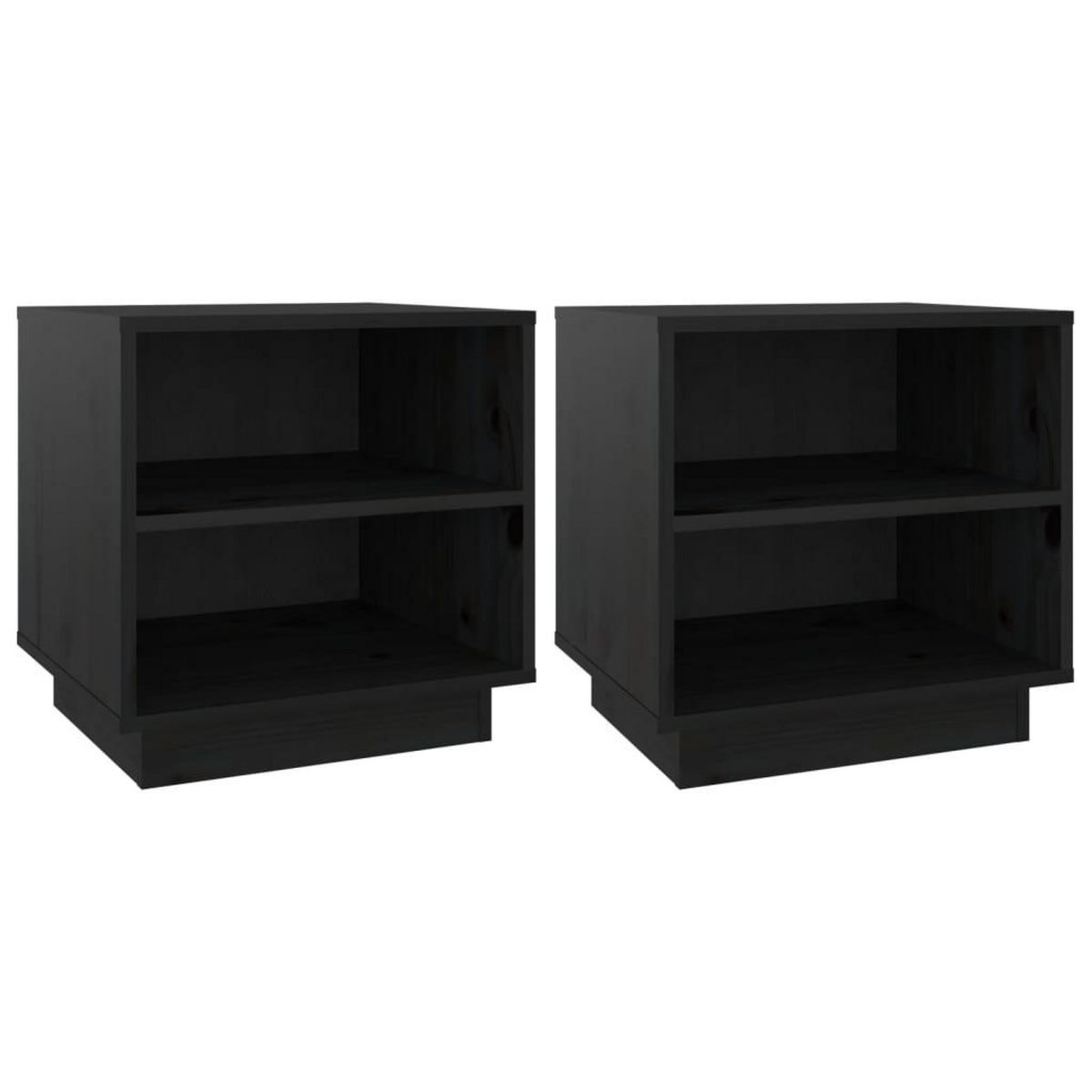 VIDAXL Tables de chevet 2 pcs Noir 40x34x40 cm Bois de pin solide