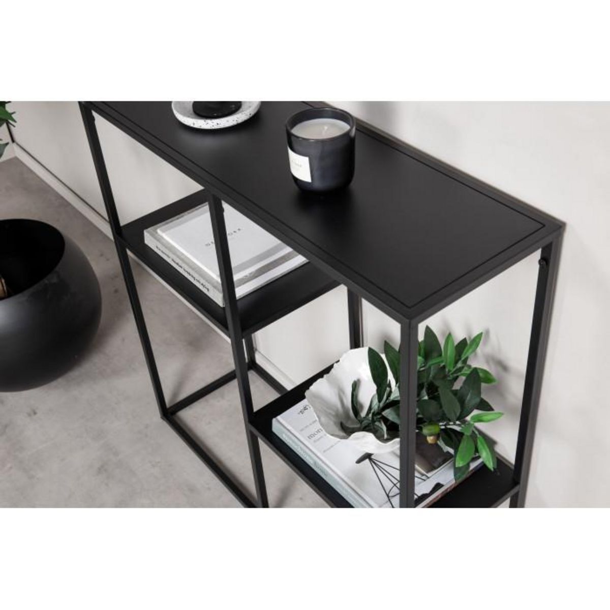 Paris Prix Étagère 3 Niveaux en Métal  Staal  81cm Noir