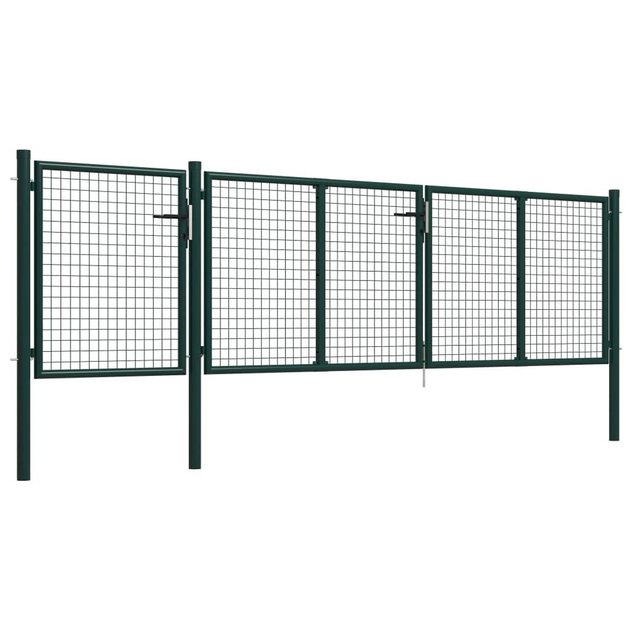 Voir la diapositive 2 : VIDAXL Portail de jardin Acier 400 x 75 cm Vert