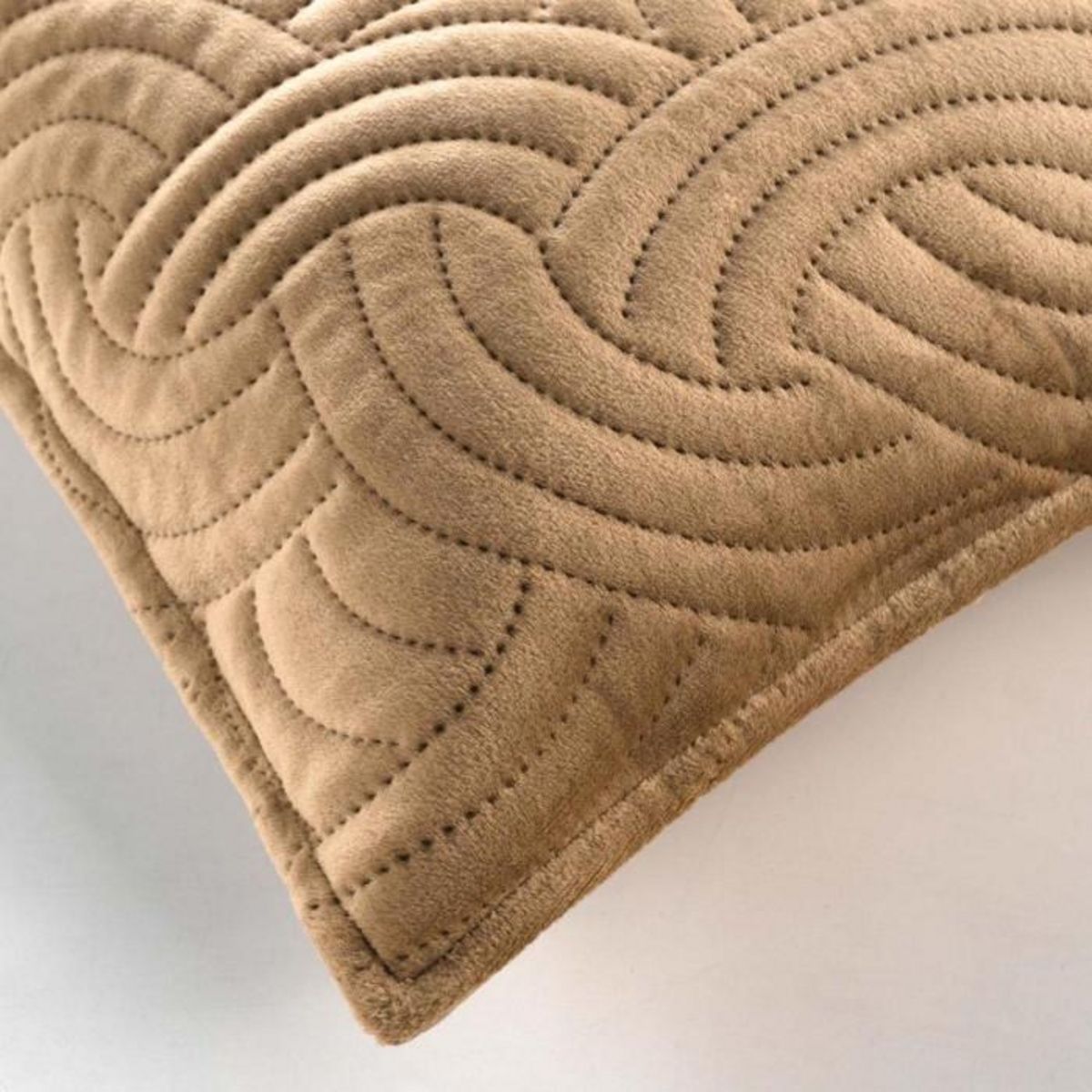 Paris Prix Housse de Coussin Velours Uni  Solange  40x40cm Chamois