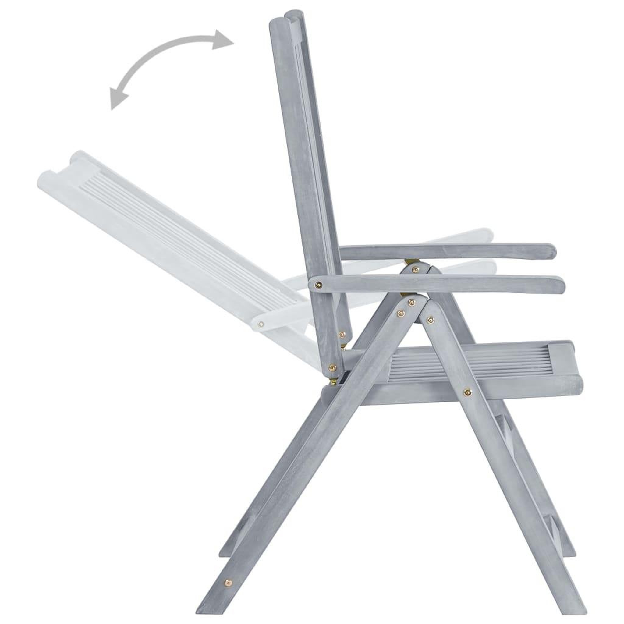 Voir la diapositive 5 : VIDAXL Chaises inclinables de jardin lot de 6 et coussins Bois acacia