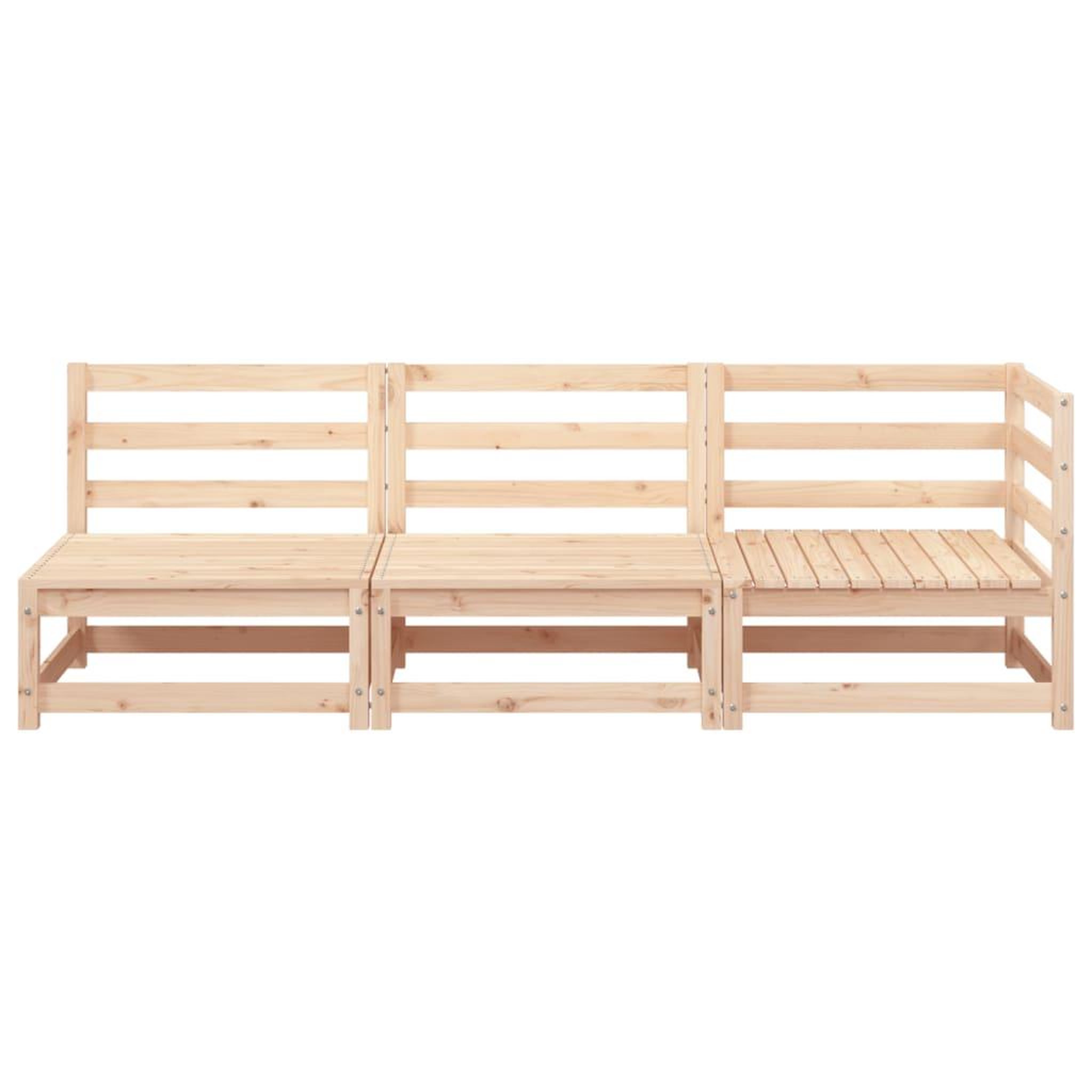 Voir la diapositive 4 : VIDAXL Canape de jardin 3 places bois de pin massif