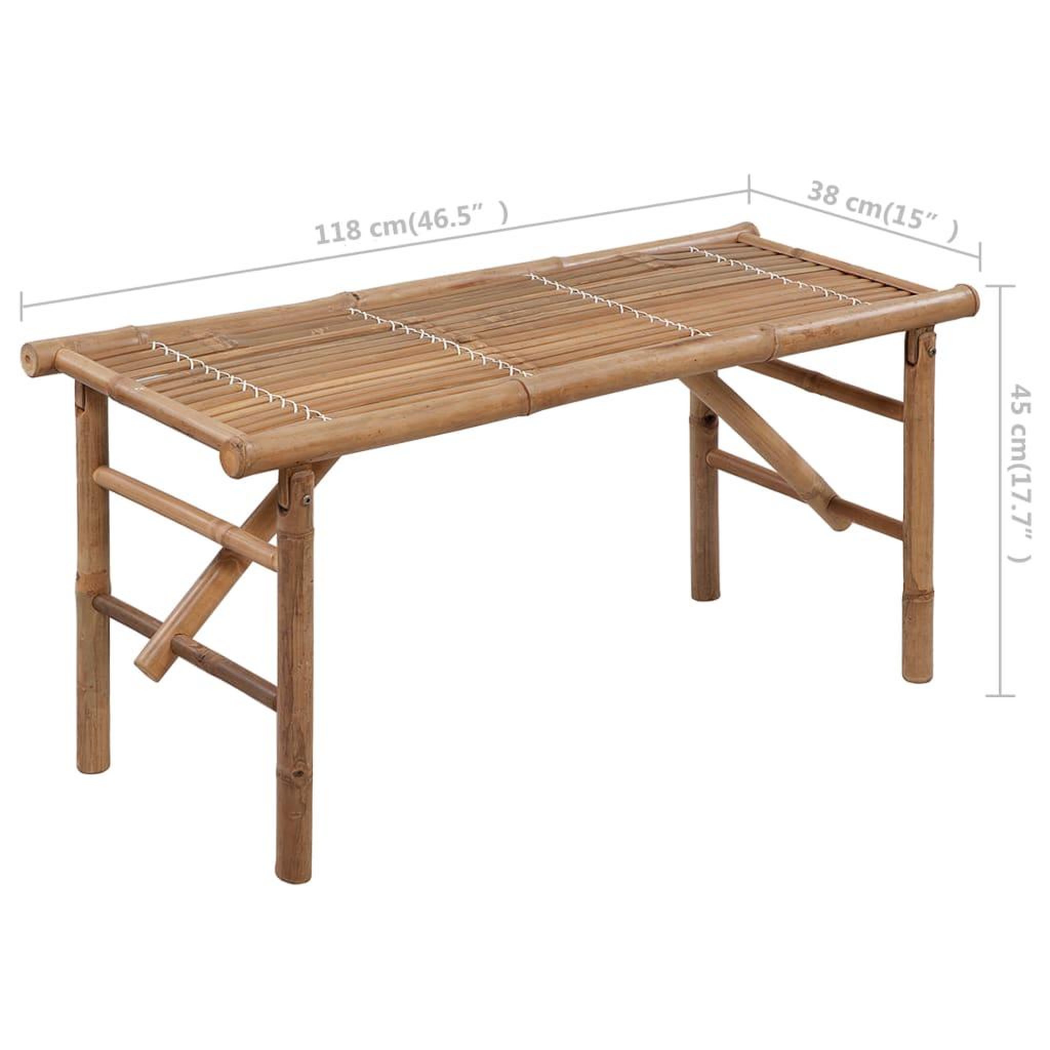 Voir la diapositive 6 : VIDAXL Banc de jardin pliable avec coussin 118 cm Bambou