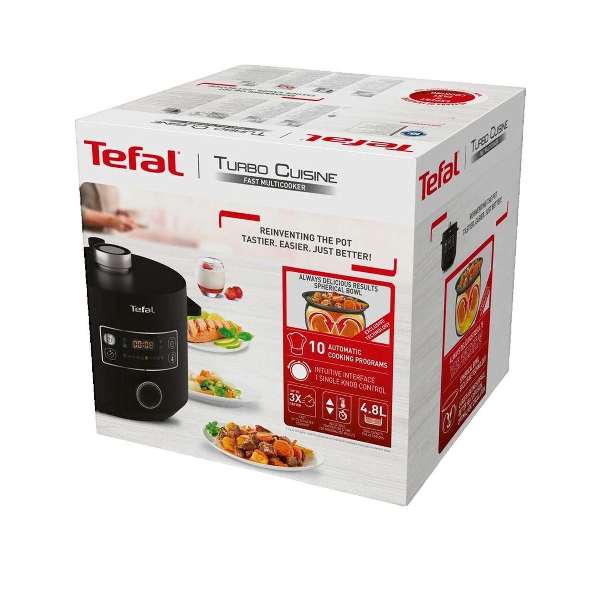 Voir la diapositive 2 : TEFAL Multicuiseur Tefal Turbo Cuisine CY754830 Noir 5L