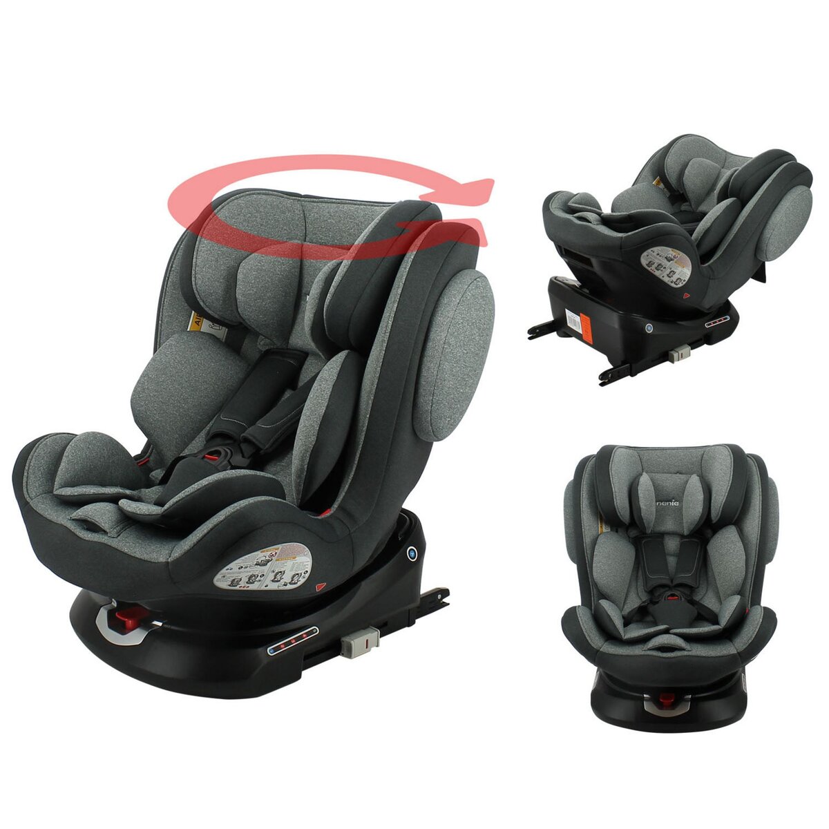 NANIA Siège auto Isofix groupe 0+/1/2/3 ENO pivotant 360°
