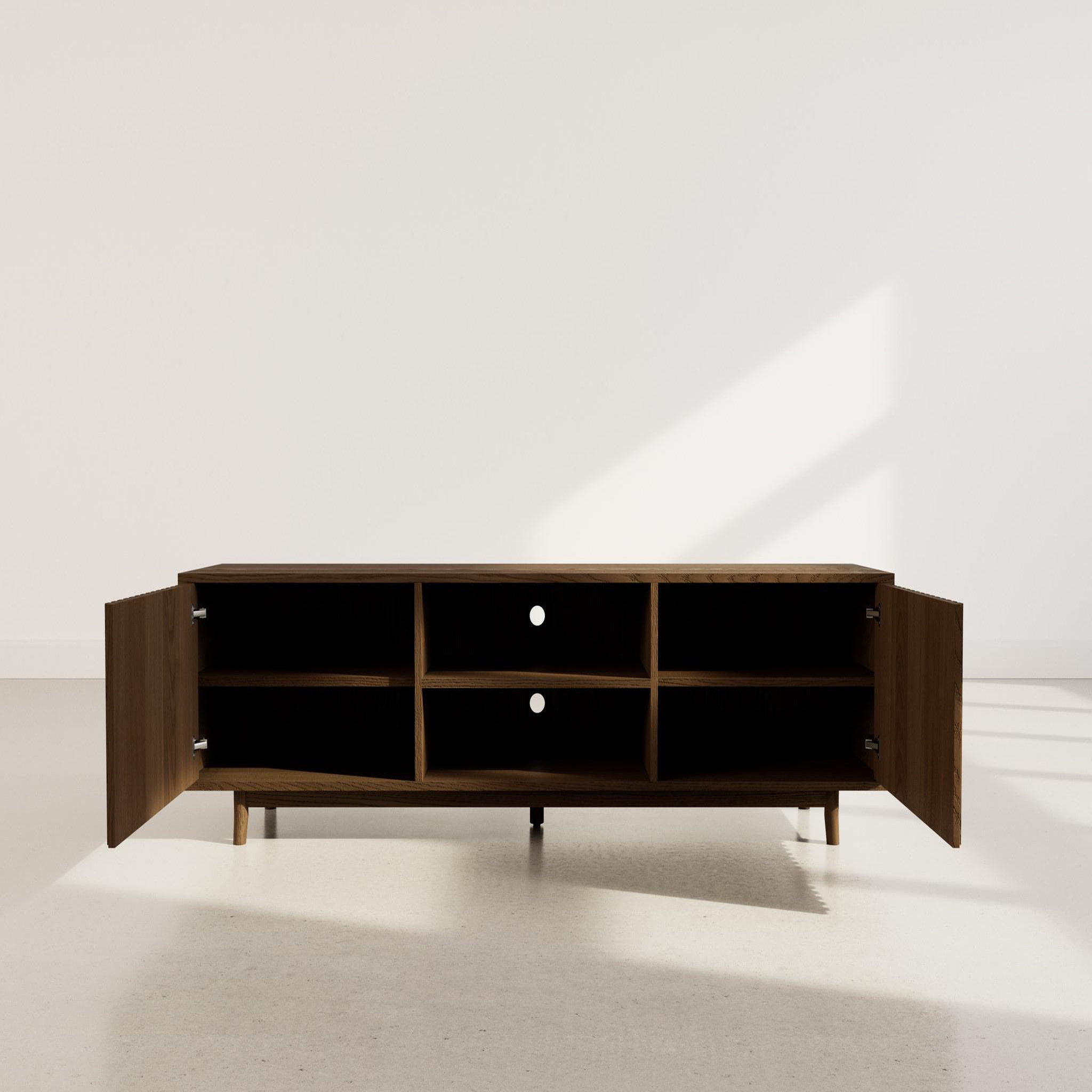 Voir la diapositive 2 : BEST MOBILIER Freya - meuble tv 180 cm - 2 portes et 2 niches