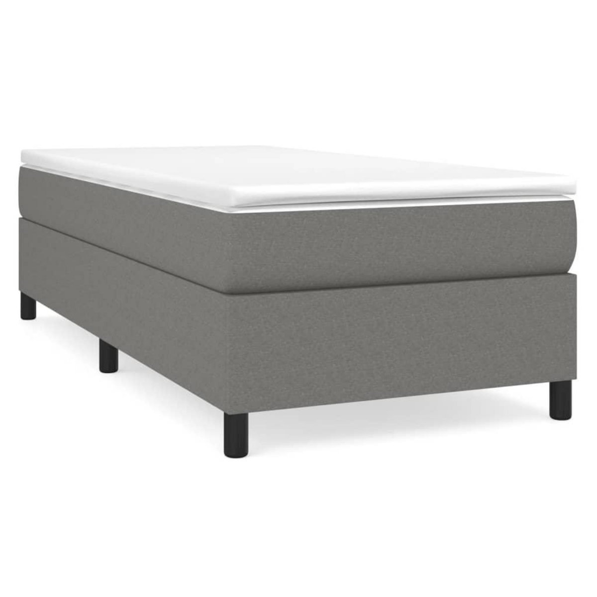 VIDAXL Sommier a lattes de lit avec matelas Gris fonce 80x200 cm Tissu
