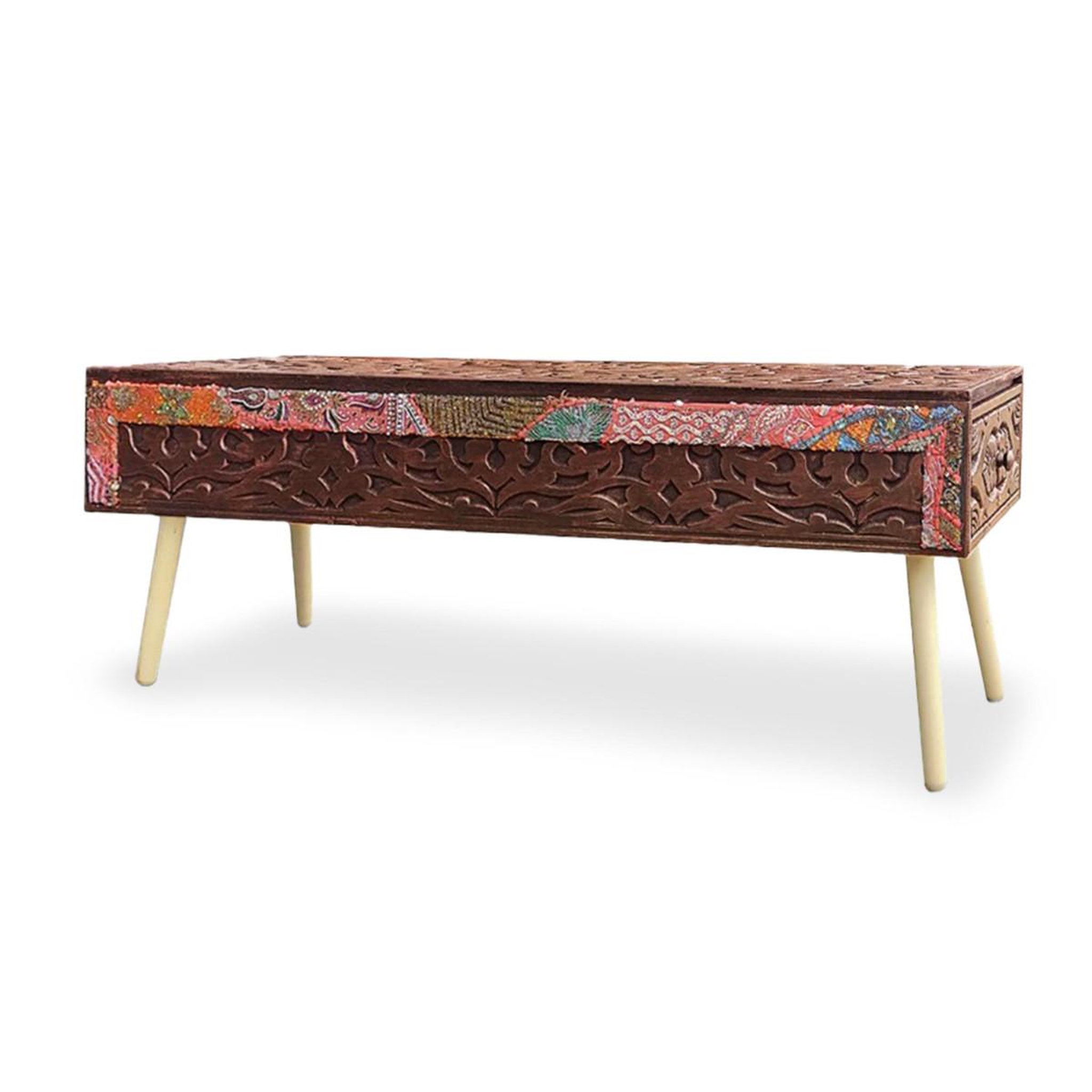 Voir la diapositive 6 : Paris Prix Banc 2 Tiroirs  Jodipa  140cm Cuivre & Multicolore