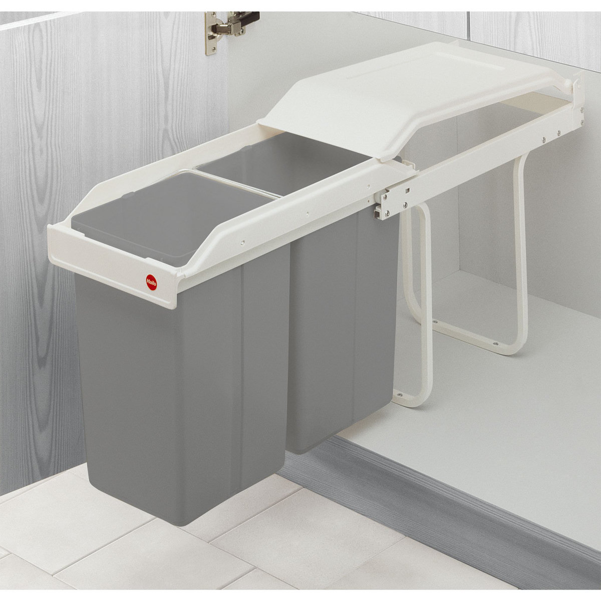 HAILO Poubelle de tri encastrable 30 L - Multi-box 2 x 15 L