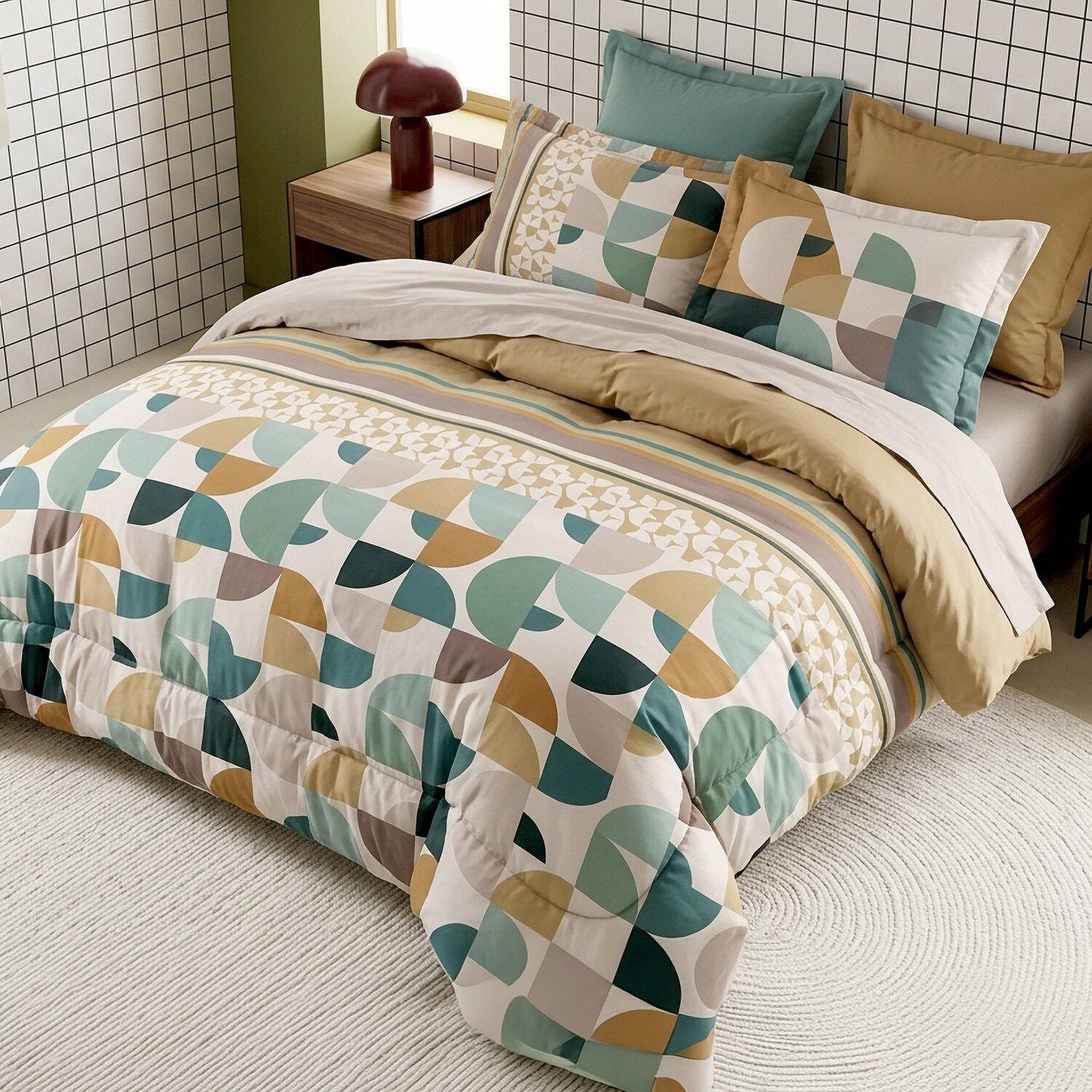 Voir la diapositive 3 : ATELIER DU COTON Parure housse de couette en coton 57 fils addict