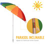 Voir la diapositive 4 : OUTSUNNY Parasol inclinable rond Ø 220 cm tissu polyester haute densité anti-UV mât démontable alu sac de transport inclu multicolore