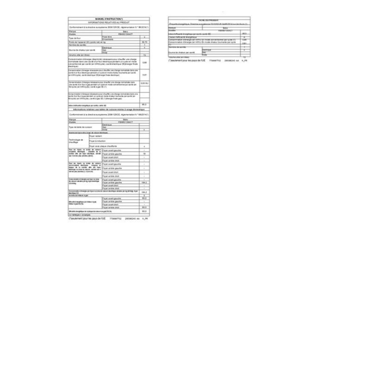 Beko Cuisinière mixte 72l 4 feux anthracite - FBM63130ACT