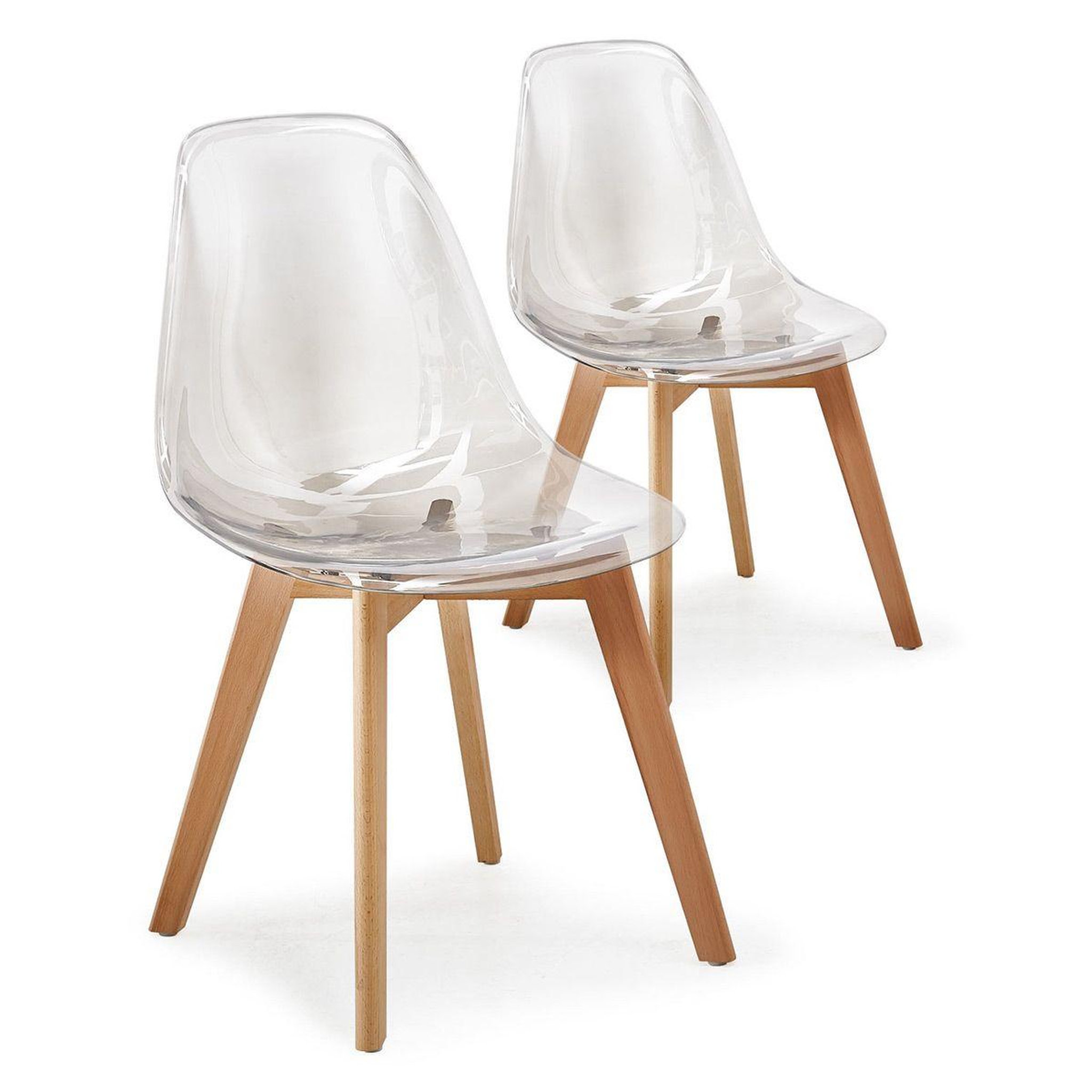 Paris Prix Lot de 2 Chaises Scandinaves  Vik  80cm Transparent