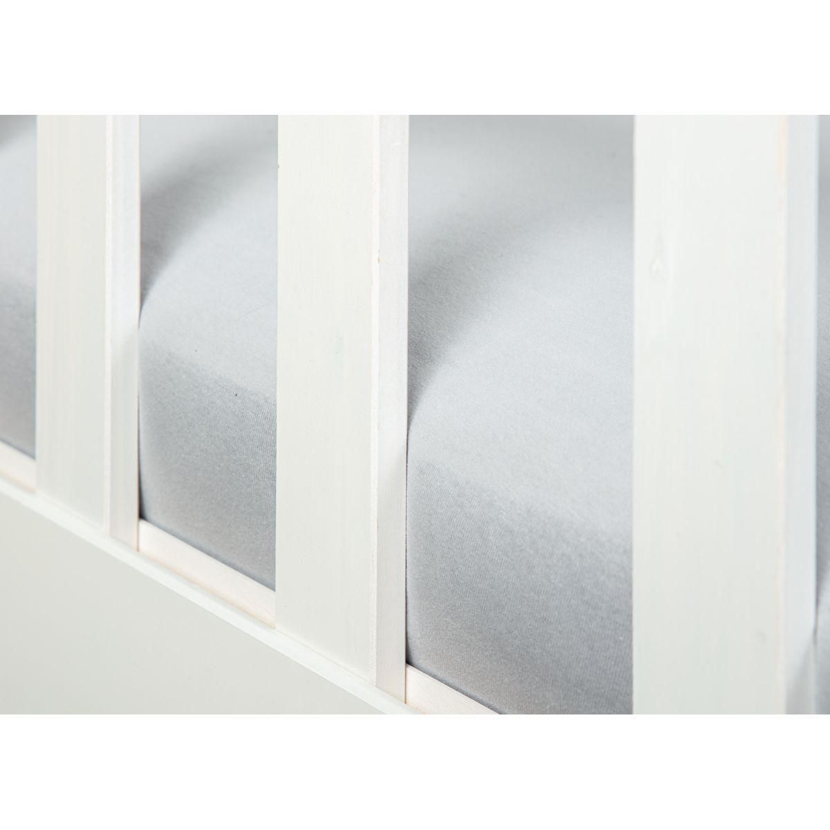 Lit Banquette en bois massif teinté blanc 90x200cm GUSTAVE