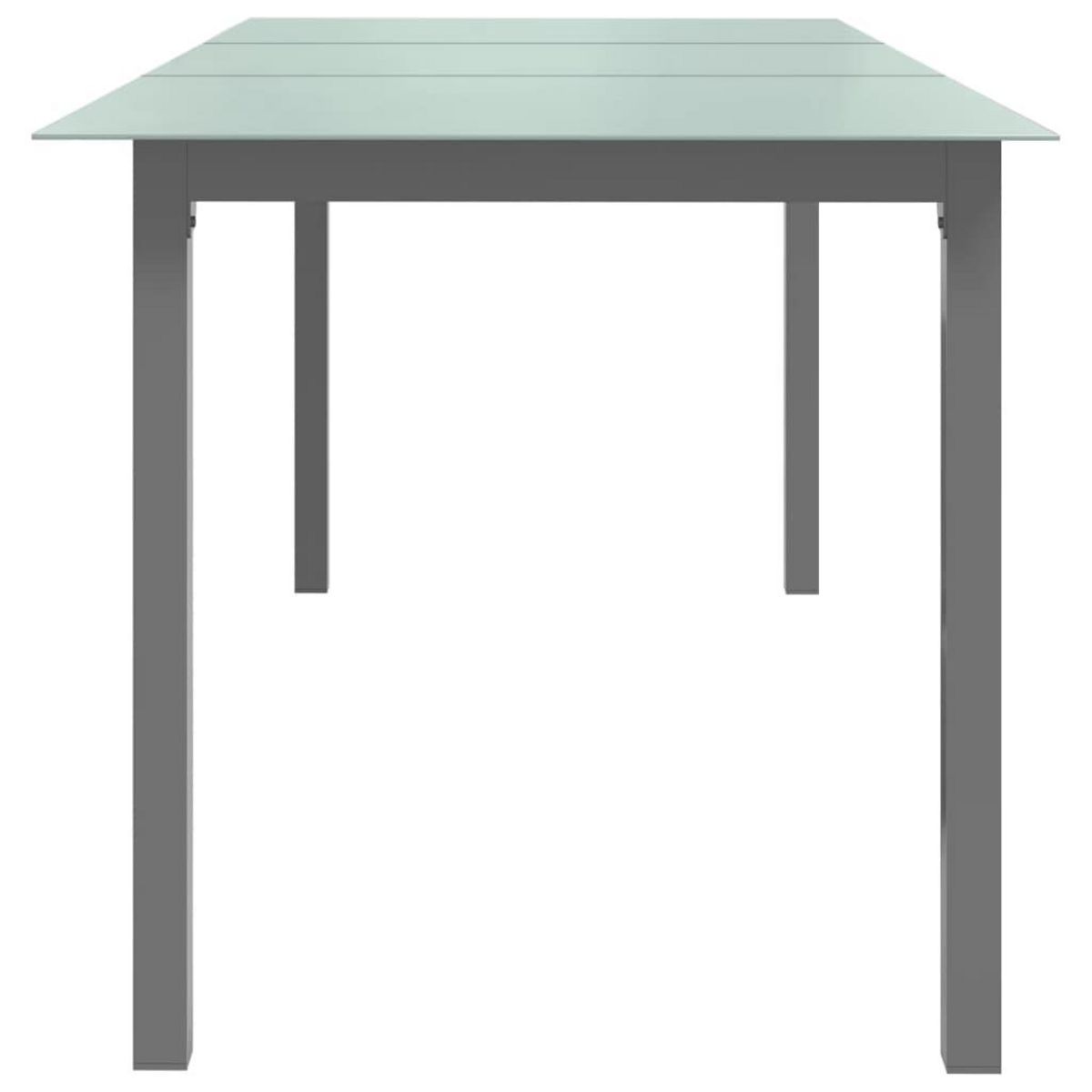 VIDAXL Table de jardin Gris clair 190x90x74 cm Aluminium et verre