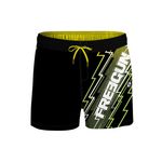 FREEGUN Boardshort court garçon ceinture demi-élastiquée Eclair. Coloris disponibles : Noir